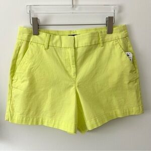 Nautica Mid Rise Shorts Flat Front Chino Cotton Lime Green Vacation NEW Size 6